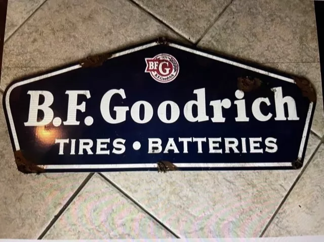 Antique style porcelain look Bf Goodrich dealer service gas station tire sign