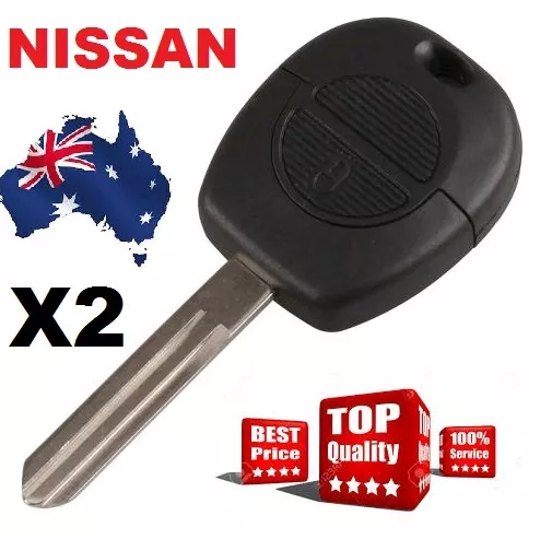 2 x Remote Car Key Blank Shell fob case blade suitable for  Nissan Patrol