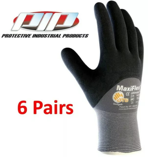 PIP 34-875 MaxiFlex Ultimate Nitrile Micro-Foam Coated Gloves (6 Pairs) S,M,L,XL