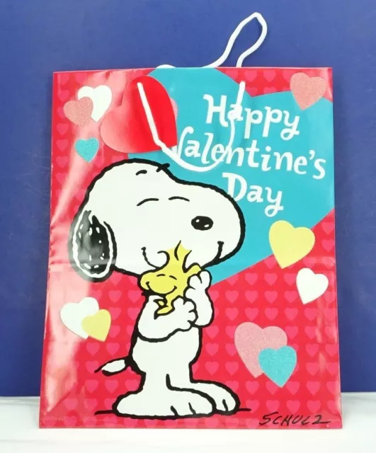 Snoopy Woodstock Valentine's Day Gift Bags Peanuts Hallmark w Tissue (2 Pack) TF