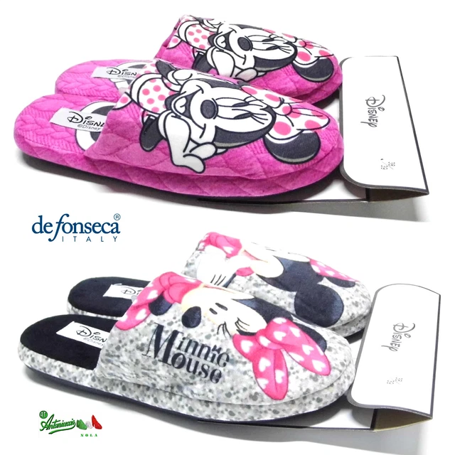 DISNEY MINNIE ciabatte pantofole DE FONSECA donna invernali tessuto ROMA I W 881