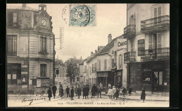 CPA Villiers-sur-Marne, La Rue de Paris 1906
