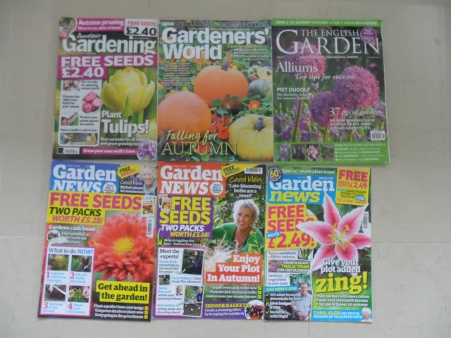 The English Garden, Gardeners World, Garden News, Gardening Magazine Bundle X 6