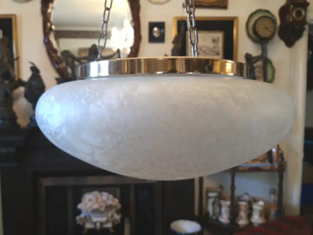 Art Deco Hanging Lamp Ceiling Lamp Opaline Frosted Glass  Design