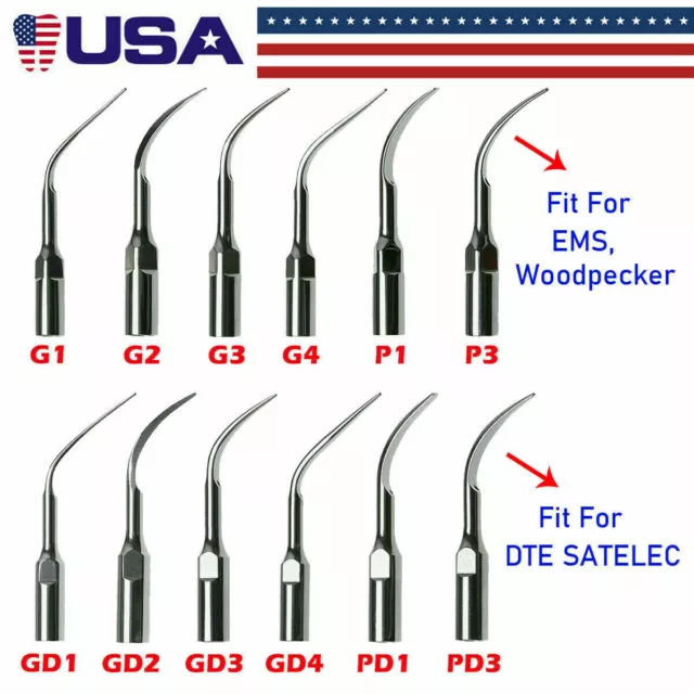USA Dental Ultrasonic Piezo Scaler Tips fit EMS Woodpecker / DTE SATELEC ek