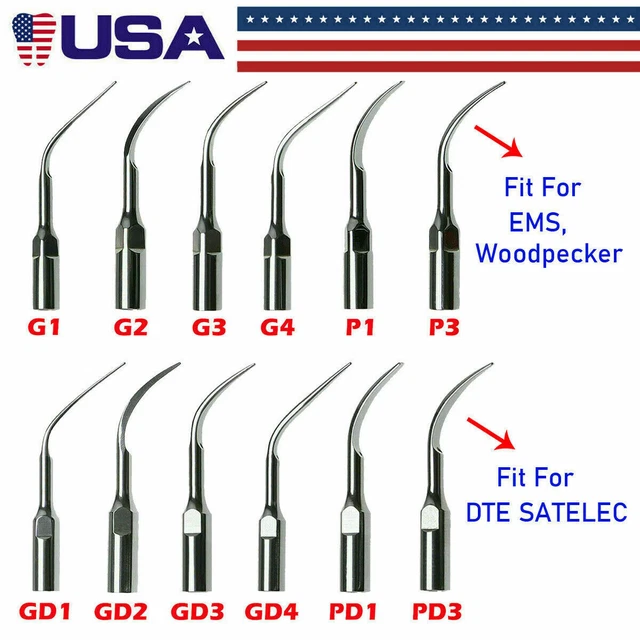 USA Dental Ultrasonic Piezo Scaler Tips fit EMS Woodpecker / DTE SATELEC ek