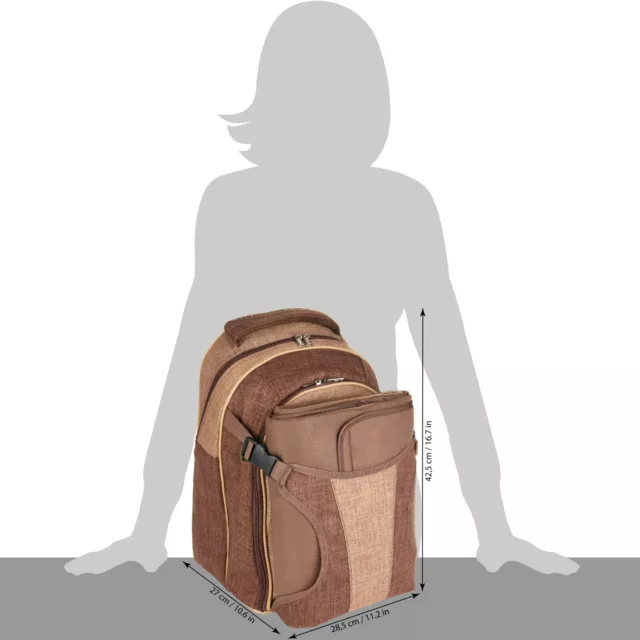 BRUBAKER Marrón Mochila de Picnic para 4 Personas con Aislado 28,5 × 42 × 18 cm