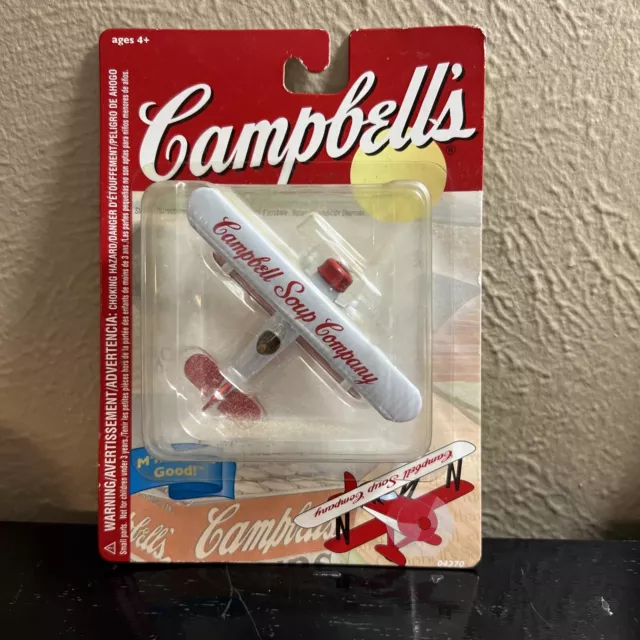 Vintage 2004 Campbell’s Soup Collectible 1930’s Reproduction Bi Plane Toy NIB