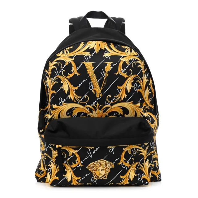 Versace  Unisex Nylon Barocco Signature Print Backpack Bag $1200