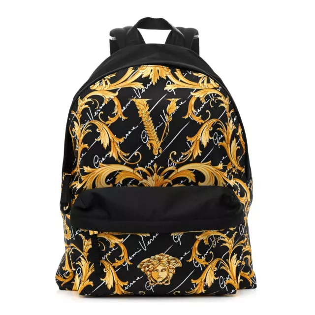 Versace  Unisex Nylon Barocco Signature Print Backpack Bag $1200