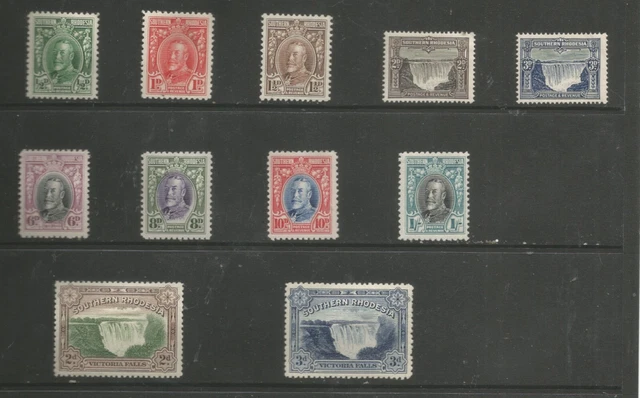 Southern Rhodesia SG15-23 &29-30  GV 1937 set to 1/- + Victoria Falls pair mint