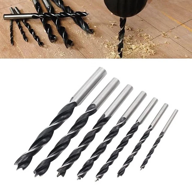7 Pièces 3-Point Woodworking Perceuse Bois Bits Kit 3-10mm Triolet for