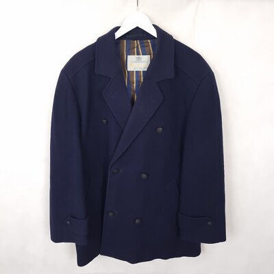 Etichetta AQUASCUTUM Navy Bottoni in metallo DB 100% TWILL DI LANA BLAZER JACKET UK40 EU50 Nuovo 