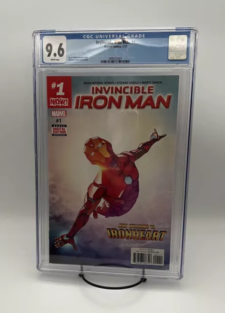 🔑🔥Invincible Iron Man #1 CGC 9.6- Marvel 2016 - Cameo of Riri as Ironheart🔥🔑