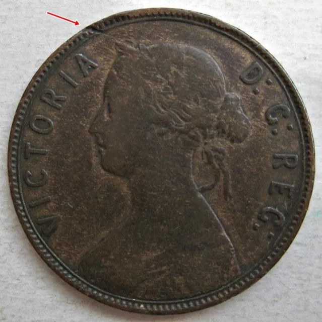 Scarce Newfoundland 1885 Queen Victoria Bronze Large Cent Coin (Km# 1)