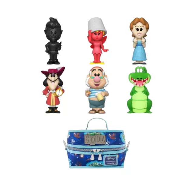 Peter Pan 6 Pack Funko Soda Vinyl Figures & Loungefly Cooler Pack Bundle! - Disn 2