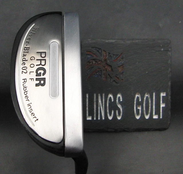 Japanese PRGR Golf Silver-Blade 02 Rubber Insert Putter 87.5cm Steel Shaft Japanese PRGR Golf Silver-Blade 02 Rubber Insert Putter 87.5cm Steel Shaft