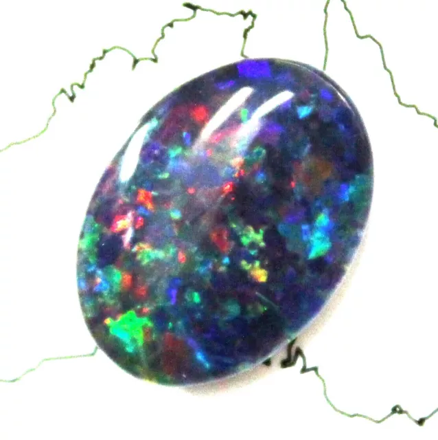 Australian 18x13x4mm Natural Black Triplet Opal Stone For Ring Pendant Bracelet