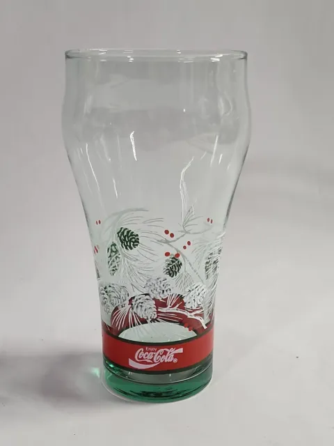 Vintage Coca Cola Christmas Pinecone Green Glass Design  6"