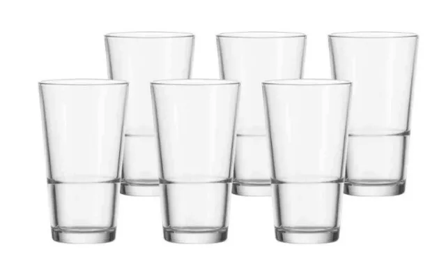 Leonardo Stapelbecher Set Event 6 teilig Glas Trinkglas 330 ml spülmaschinenfest