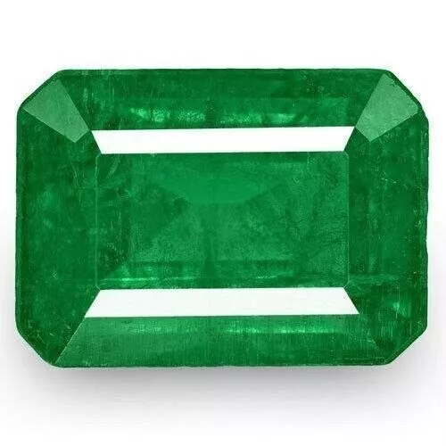 Natural Certified 8.00 Ct Emerald Cut Colombian Green Emerald Loose Gemstone