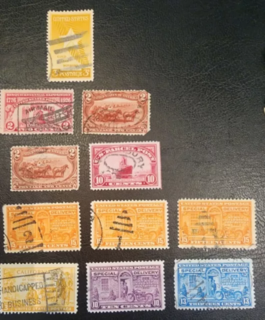 US Old Postage Stamp Lot. Mixed Lot. Used. 2 With GUM.