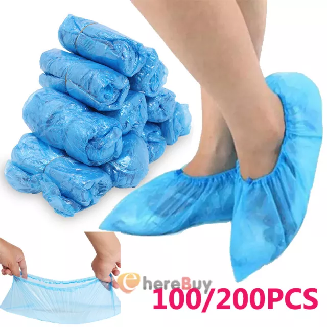 100/200 Packs Shoe Covers Disposable Non Slip Premium Waterproof for Home Hotel