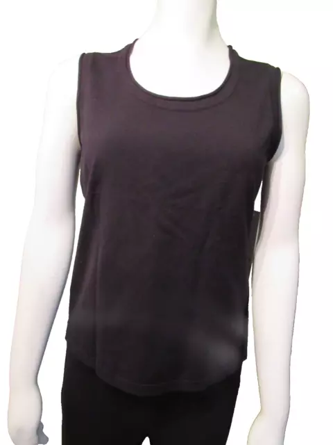 Laura Ashley Trip Ready Knits Woman’s Size PM Sleeveless Jet Black Tank Top NWT!