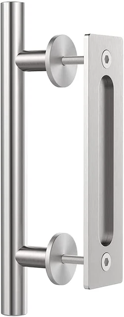 12'' Sliding Barn Door Handle Hardware Two-Side Design Brushed Finish Stainless