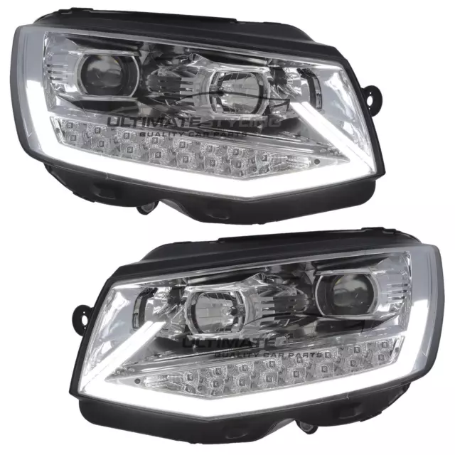 Proyector de furgoneta VW Transporter T6 faros DRL 2015-2020 indicadores LED cromo