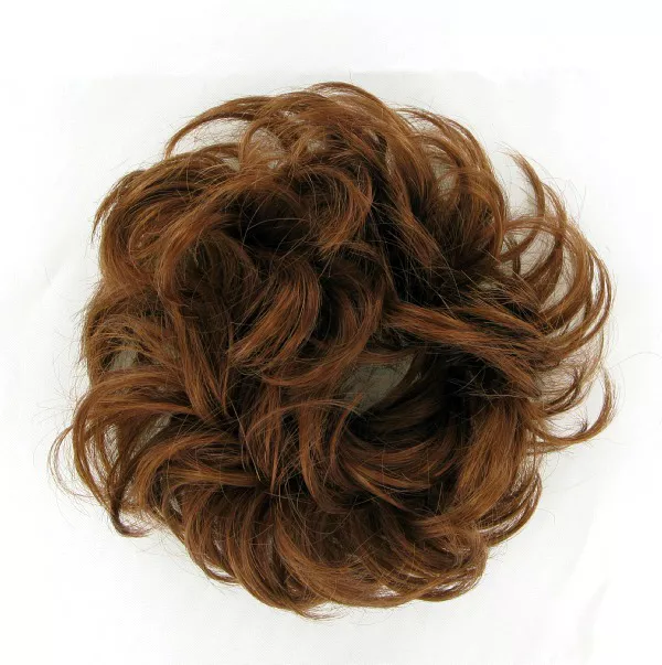 Haargummi Scrunchie Haarteil Haarverdichtung kupferbraun gold ref: 17 30