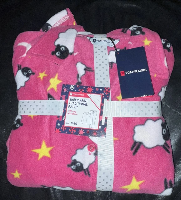 Ladies Size 8-10 Fleece Sheep Print Traditional Pj Set Tom Franks Bnwt