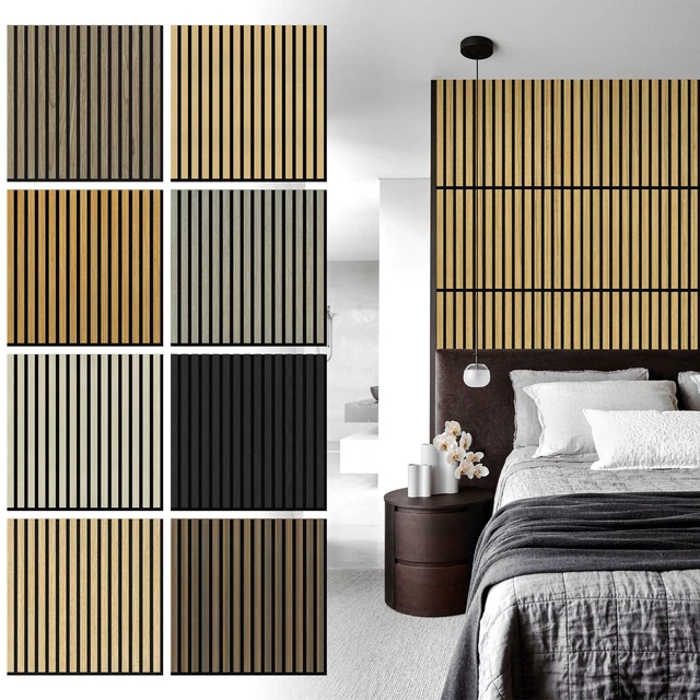 SLAT WALL PANEL Acoustic Slat Wood Panels 3D Wooden Wall Panel 60cm x ...