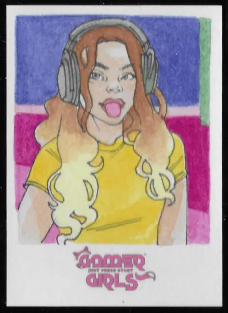 2023 5finity Gamer Girls SKETCH card - Leon Braojos /30 hand drawn art c