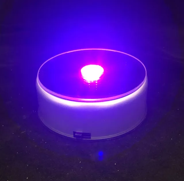 Multi Colour Round Crystal Display LED Light Turning Base -Battery Operating 2