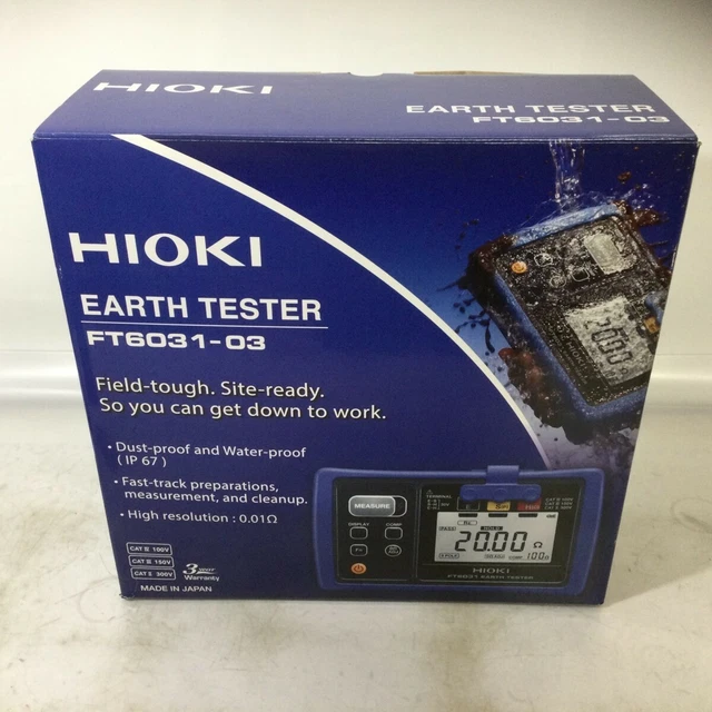 HIOKI Messa a Terra Resistenza Digitale Metro 3 Gamma IP67 FT6031-03