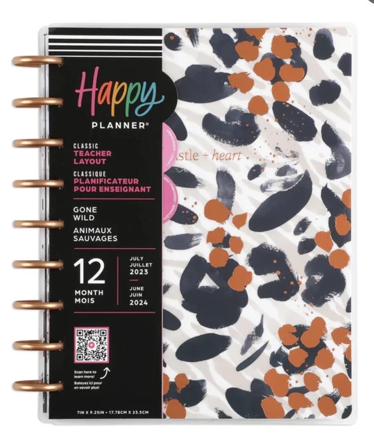HAPPY PLANNER 20232024 “GONE WILD” BIG Teacher Layout 12Month Planner