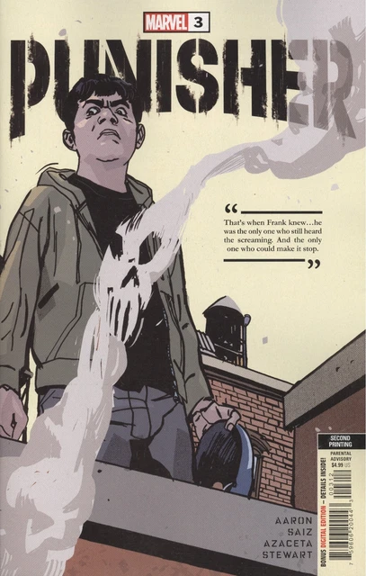 Punisher #3 2Nd Printing Azaceta Variant Vf/Nm Marvel Hohc 2022