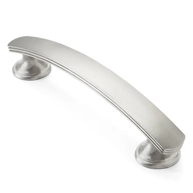 Satin Nickel 3-3/4" Curved Arch Kitchen Cabinet Handles Pulls Hardware