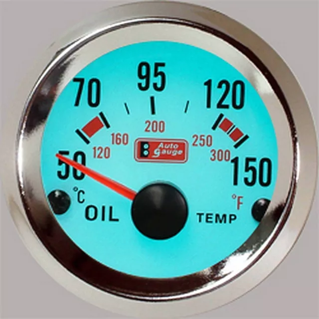 Original Auto Gauge Zusatzinstrument 52 mm PLASMA Oil Temp Öltemparatur 12v