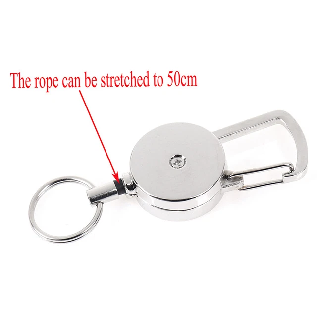1pc Retractable Pull Key Ring Chain Clip Carabiner Holder Recoil Ex.Q1