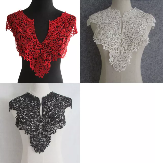 Lace Flower Embroidered Collar Neckline Trim Sewing Patch Applique Corsage Dress