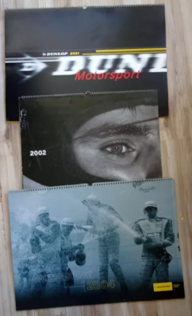 LOT DE 3 calendrier GRAND FORMAT   DUNLOP   ANNEES   2001  2002  2004