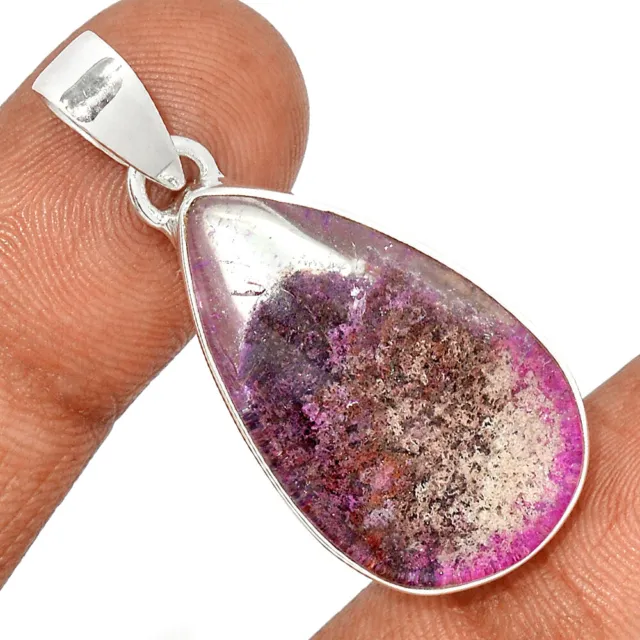 Treated Pink Ghost Phantom, Lodolite 925 Sterling Silver Pendant Jewelry CP21853