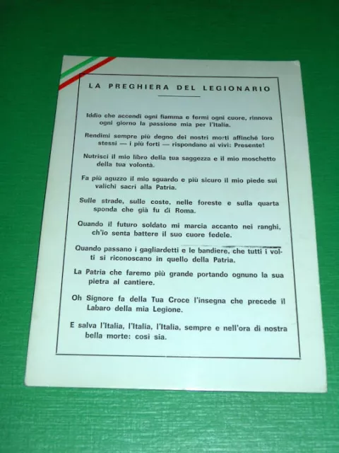 Cartolina Militaria - Reduci Fronte Russo - Preghiera del Legionario.