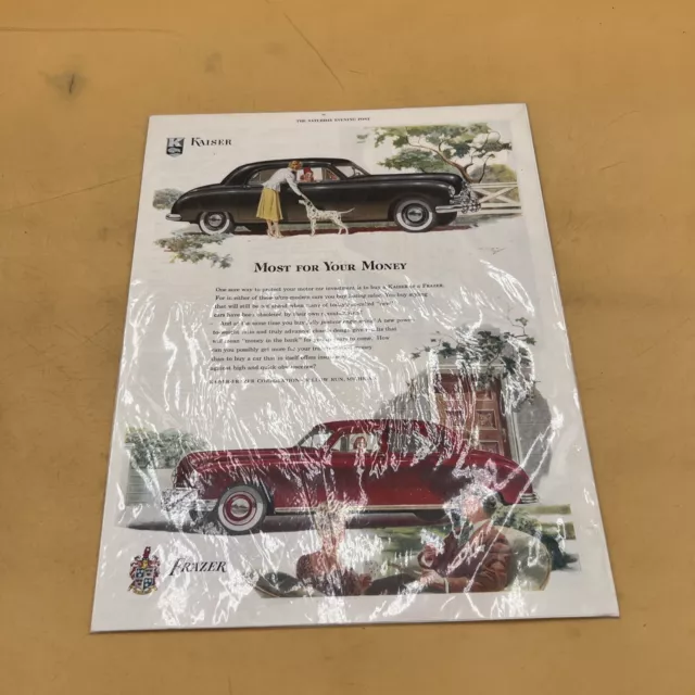 Kaiser Frazer Corp 1948 Dealer Showroom Sales Brochure Single Sheet Poster