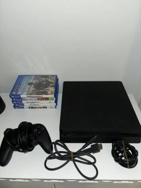 Sony PlayStation 4 Slim (PS4) 500GB ~ Black Console Controller 5x Games Bundle