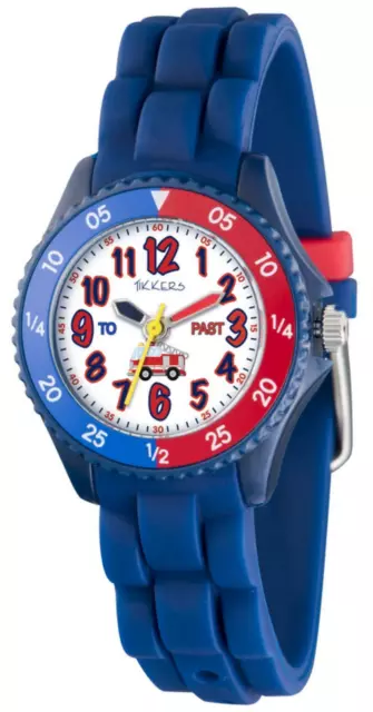 Tikkers Children's Fire Engine Theme Time Teacher Watch - NTK0027