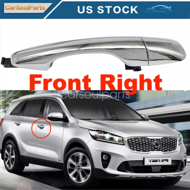 Chrome Outside Door Handle Front RH Passenger For 2016-20 Kia Sorento 82661C5010