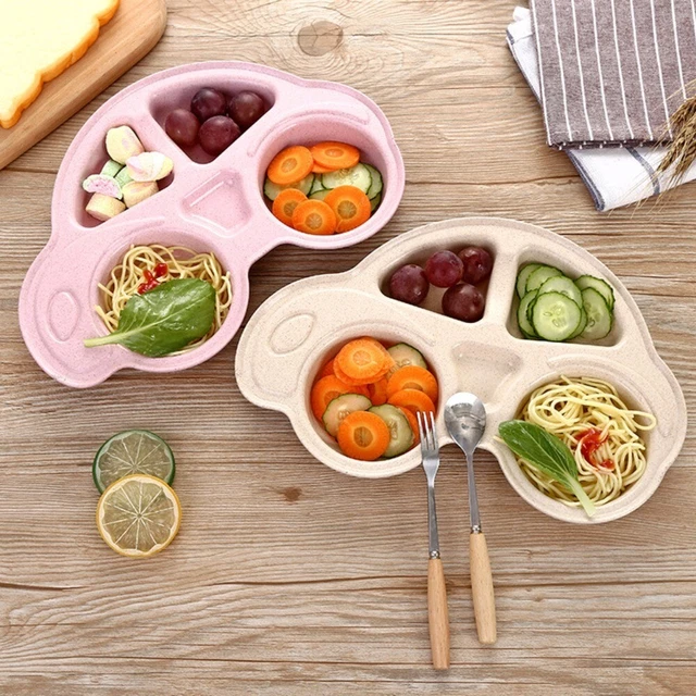 Plato para niños bandeja de alimentos plato para bebé utensilios de cocina platos bandeja de almacenamiento